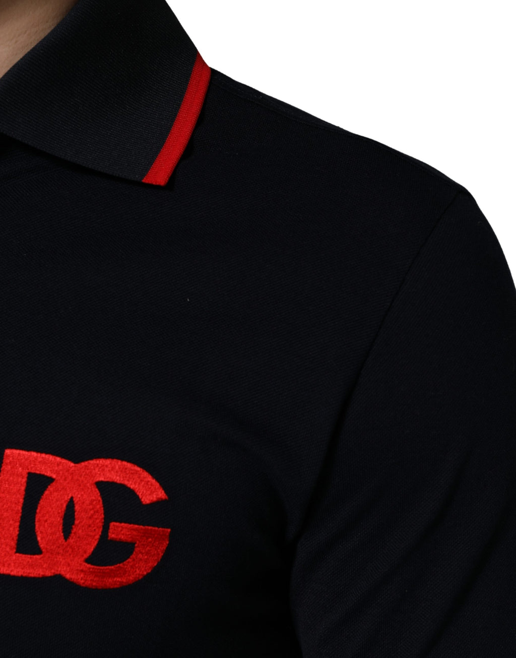 Dolce & Gabbana Black DG Logo Print Short Sleeve Polo T-shirt
