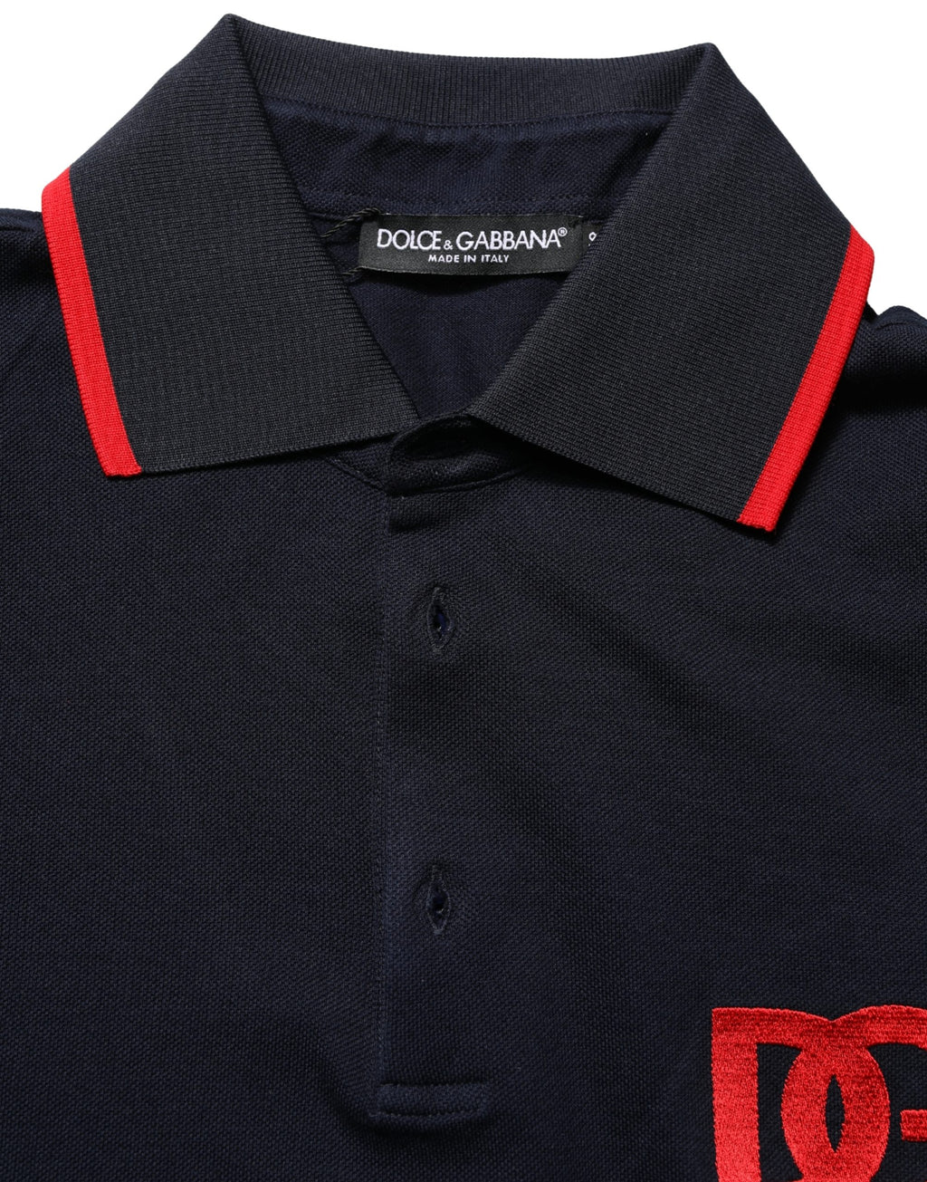Dolce & Gabbana Black DG Logo Print Short Sleeve Polo T-shirt