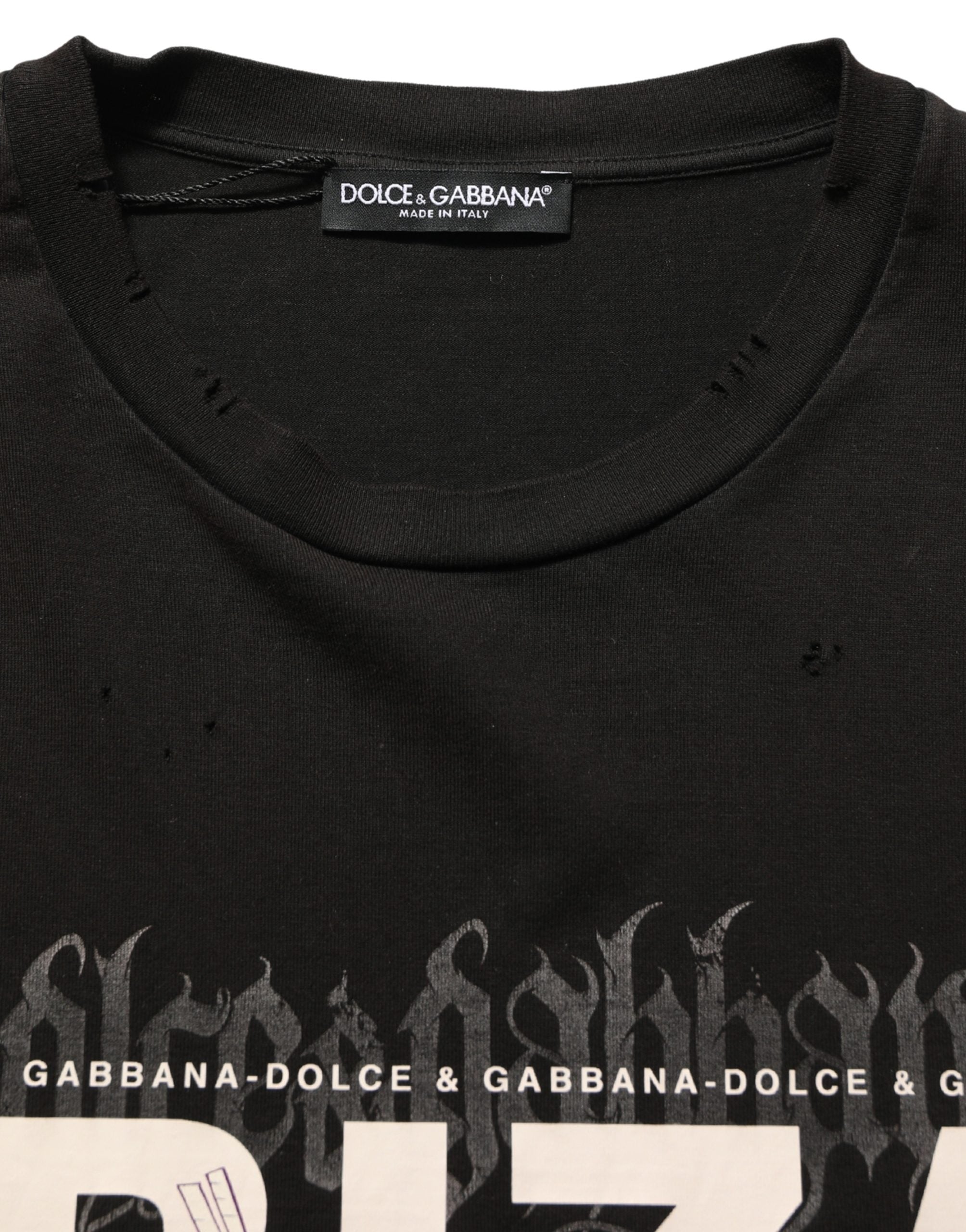 Dolce & Gabbana Black Tropical "IBIZA" Men Crew Neck T-shirt