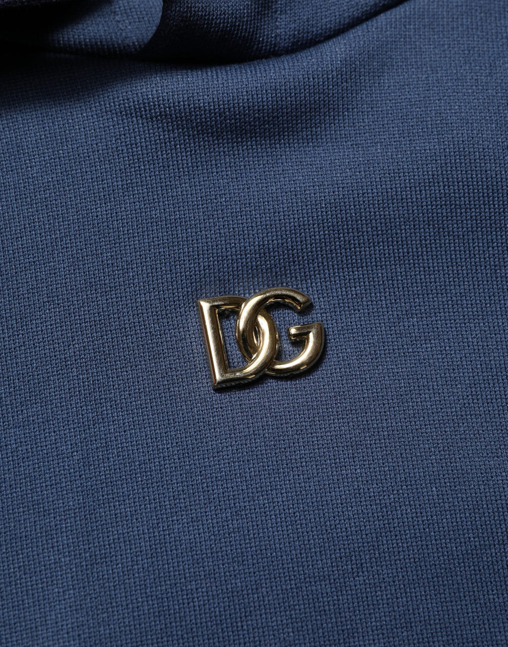 Dolce & Gabbana Blue Cotton Coral Logo Hooded Sweatshirt Sweater