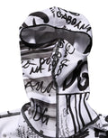 Dolce & Gabbana White Jersey Graffiti Print Balaclava Hood Sweater