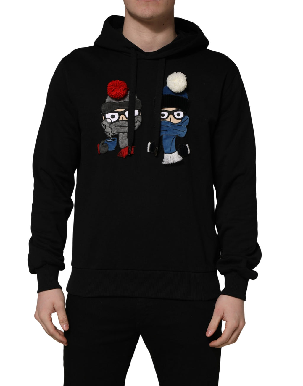 Dolce & Gabbana #dgfamily Black Cotton Hooded Men Sweatshirt Sweater