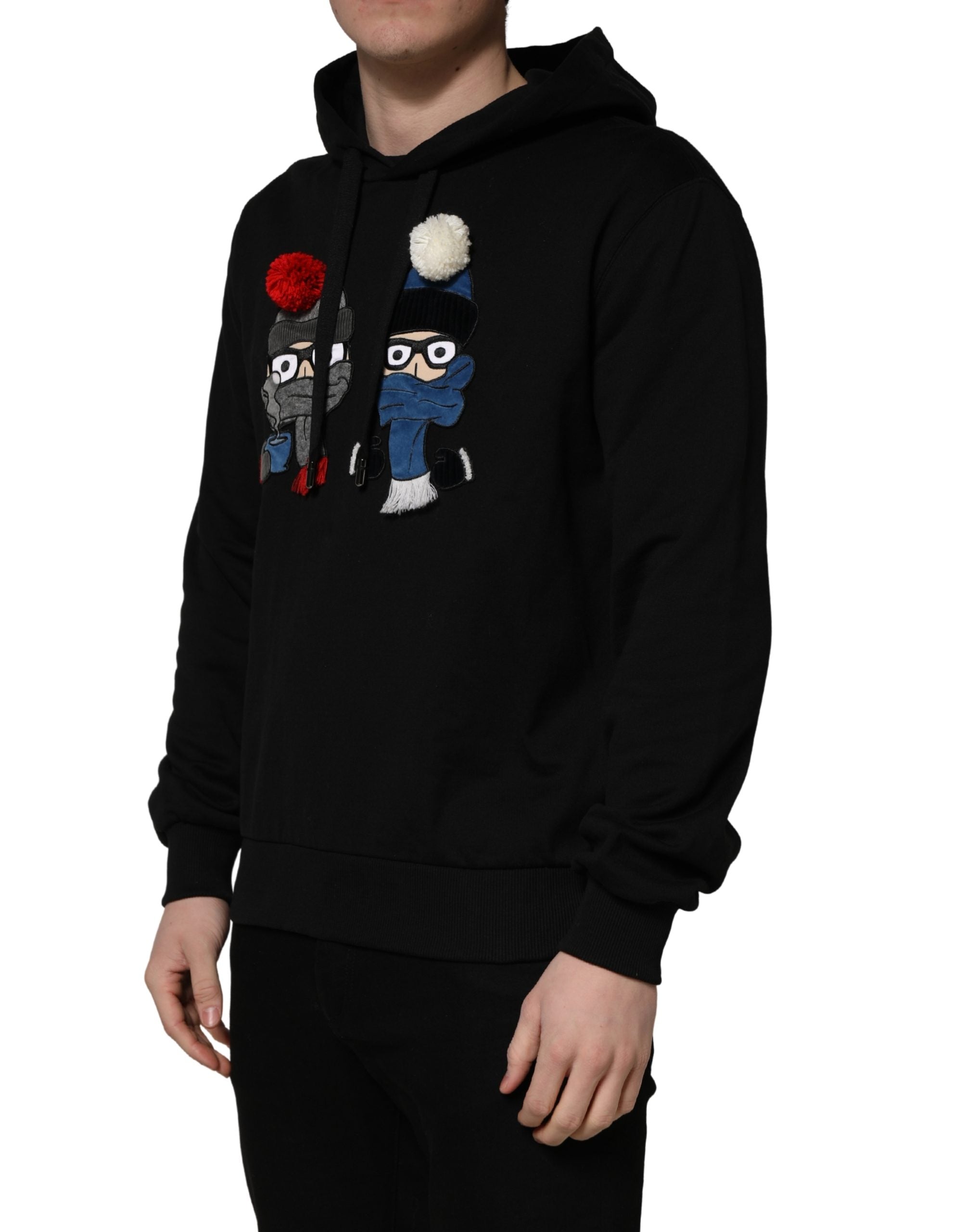 Dolce & Gabbana #dgfamily Black Cotton Hooded Men Sweatshirt Sweater