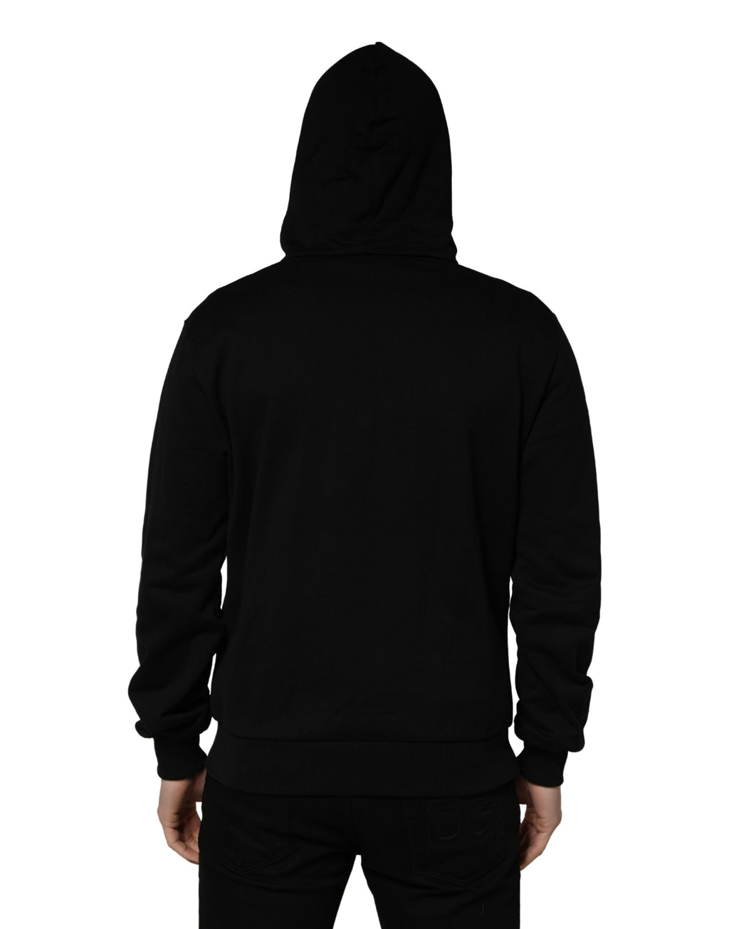 Dolce & Gabbana #dgfamily Black Cotton Hooded Men Sweatshirt Sweater