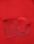 Dolce & Gabbana Red Embroidered Logo Hooded Full Zip Sweater
