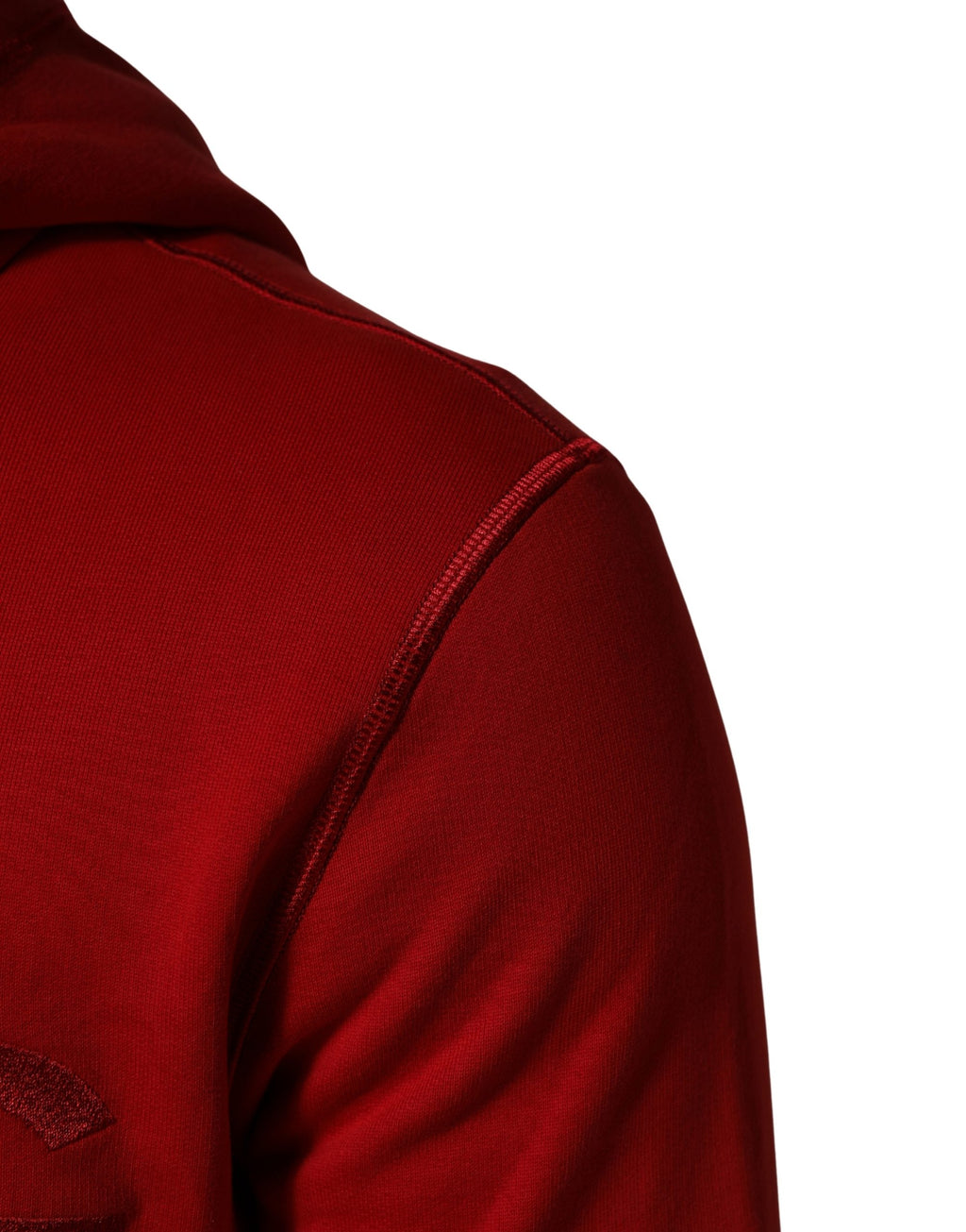 Dolce & Gabbana Red Embroidered Logo Hooded Full Zip Sweater