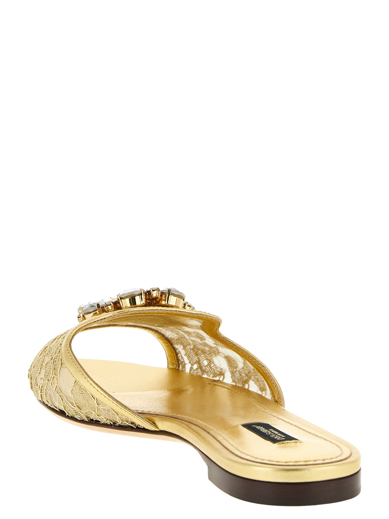 Dolce & Gabbana Gold Polyamide Slides