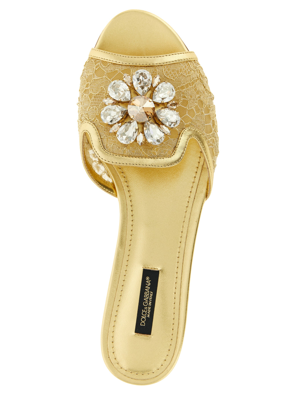 Dolce & Gabbana Gold Polyamide Slides