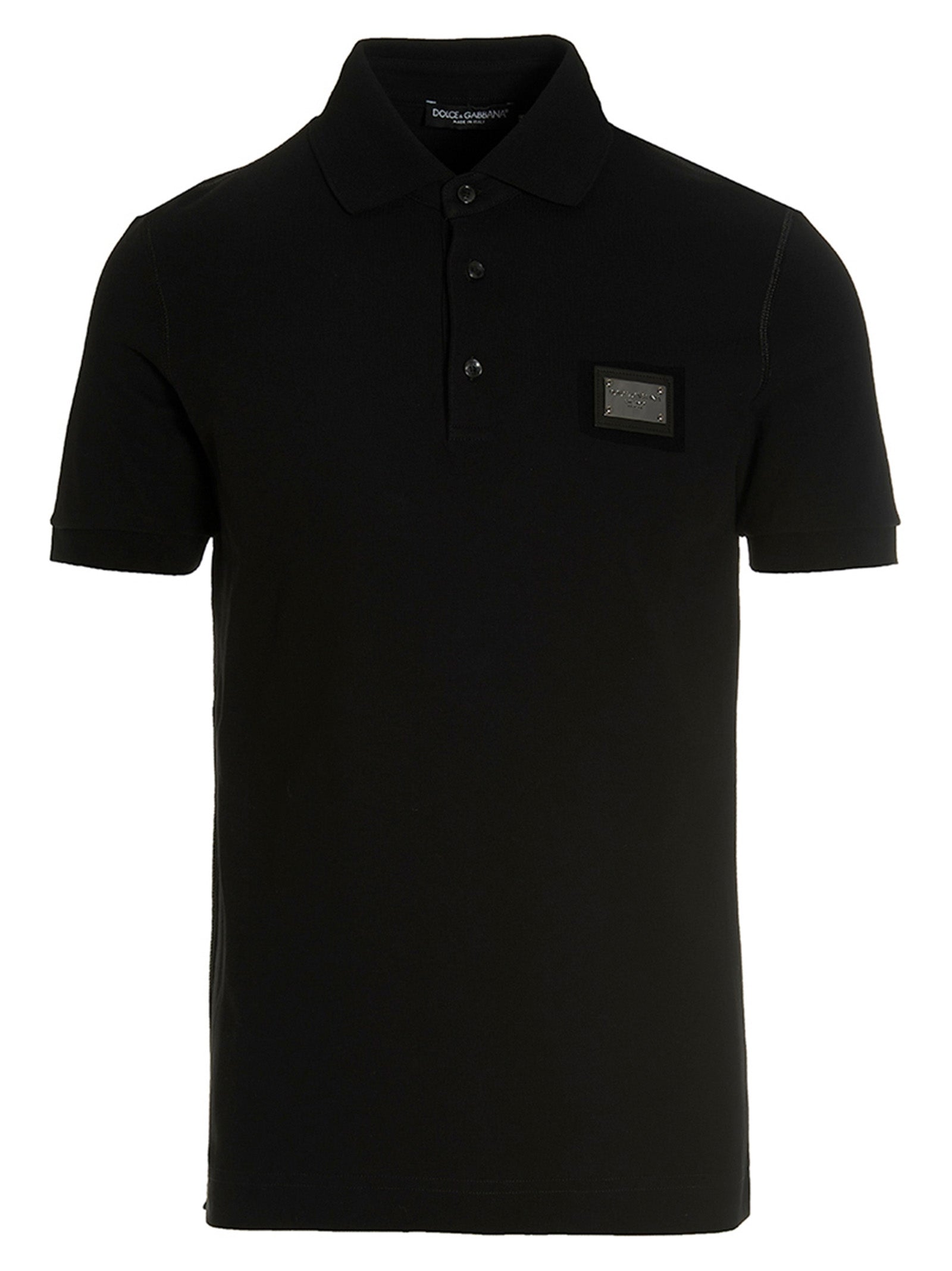 Dolce & Gabbana Black Cotton Polo Shirt