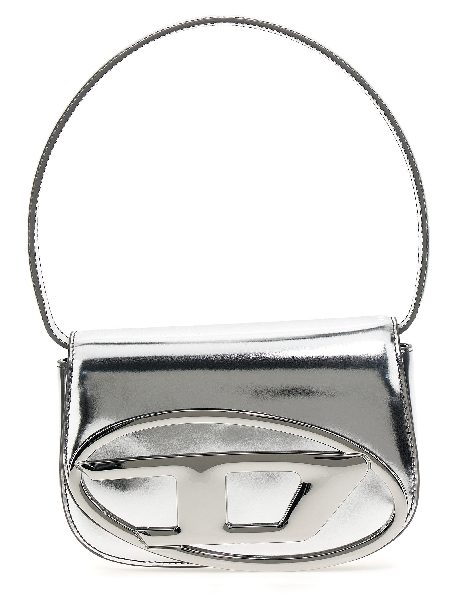 Diesel Silver Cowhide Shoulder Bag