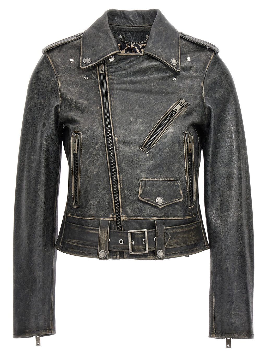 Golden Goose Black Cowhide Leather Jacket