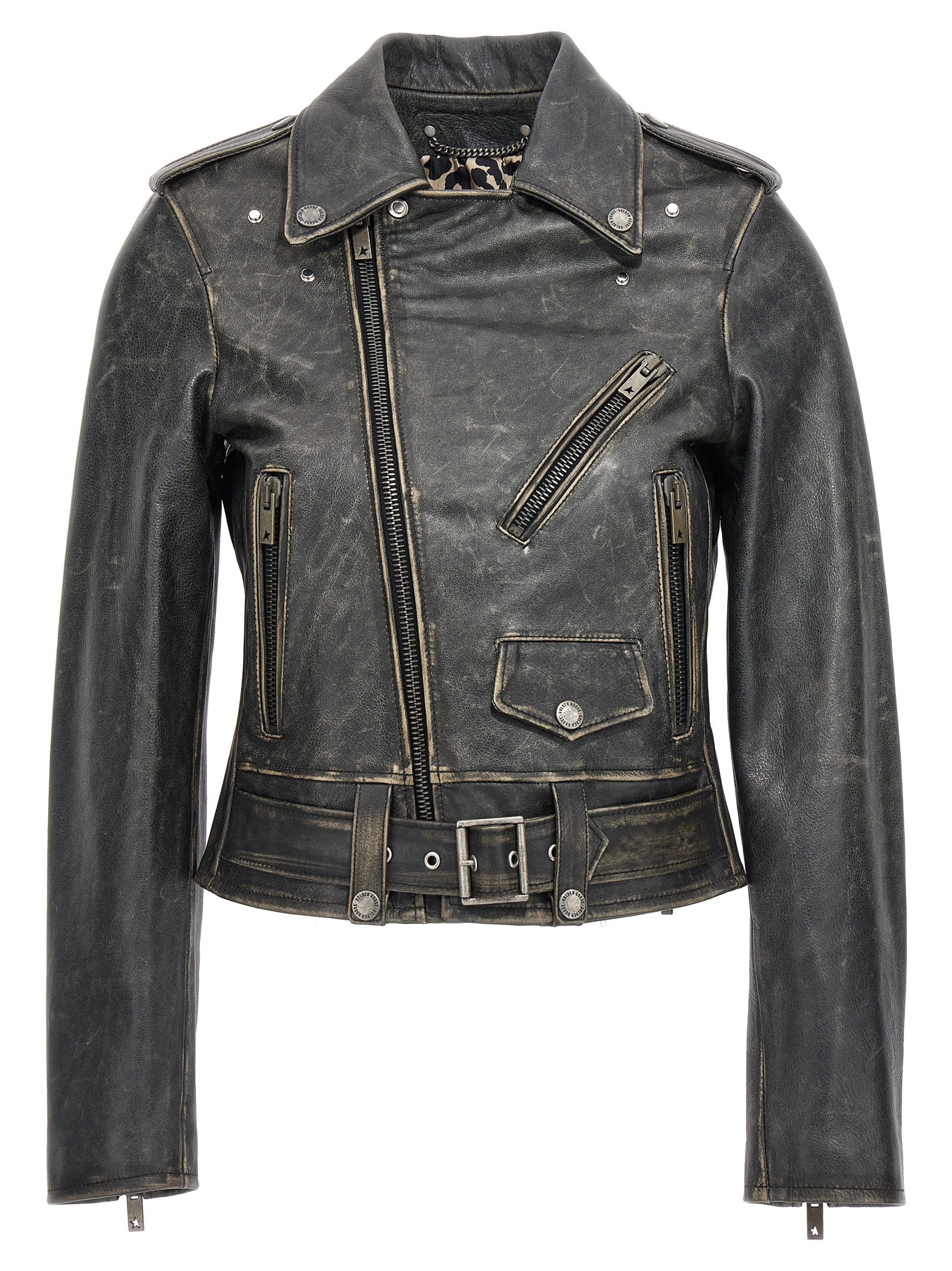 Golden Goose Black Cowhide Leather Jacket