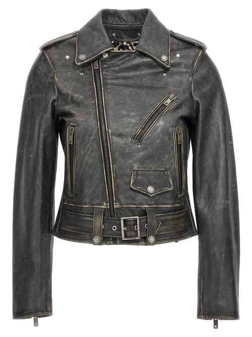 Golden Goose Black Cowhide Leather Jacket