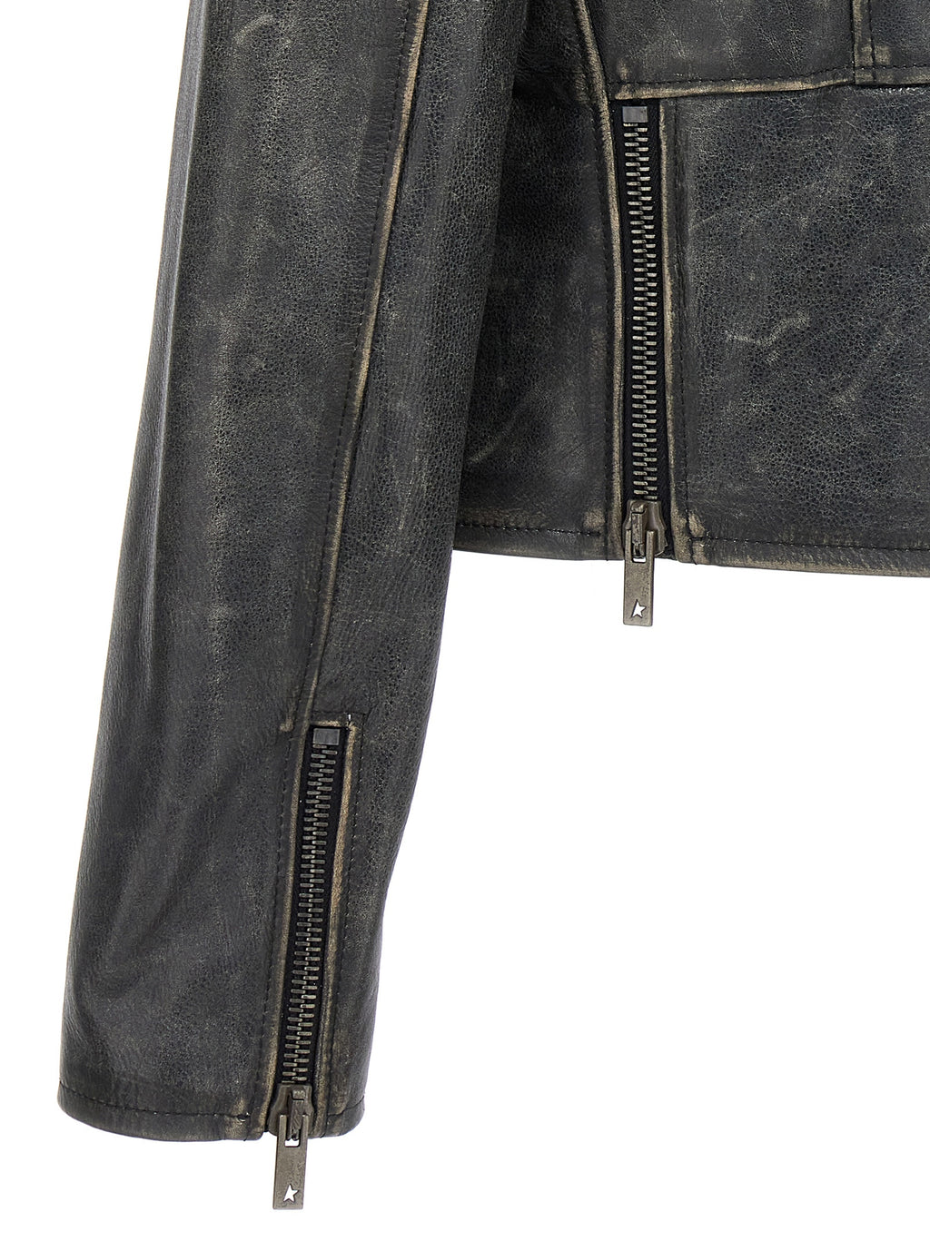 Golden Goose Black Cowhide Leather Jacket