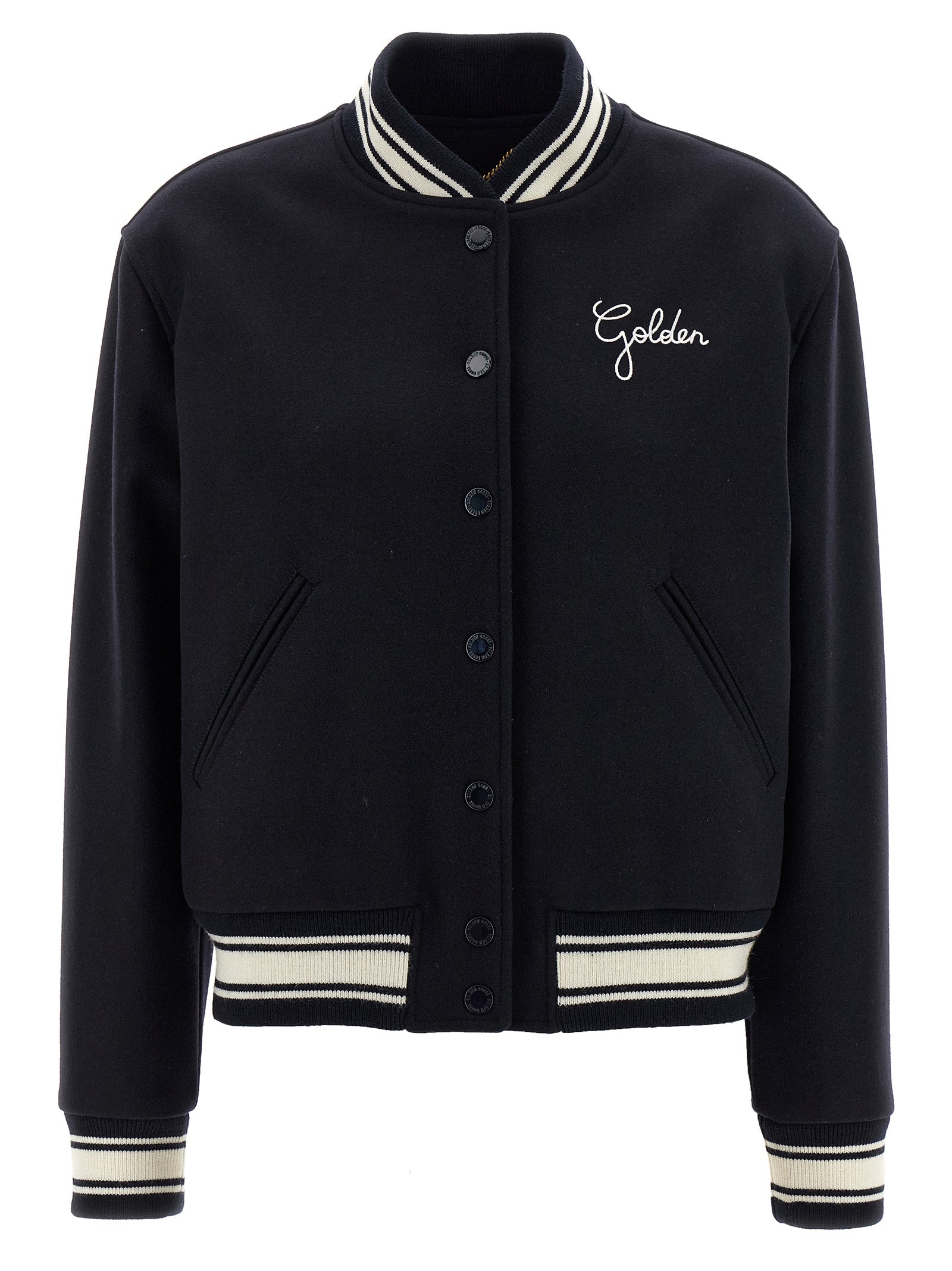 Golden Goose Blue Virgin Wool Bomber