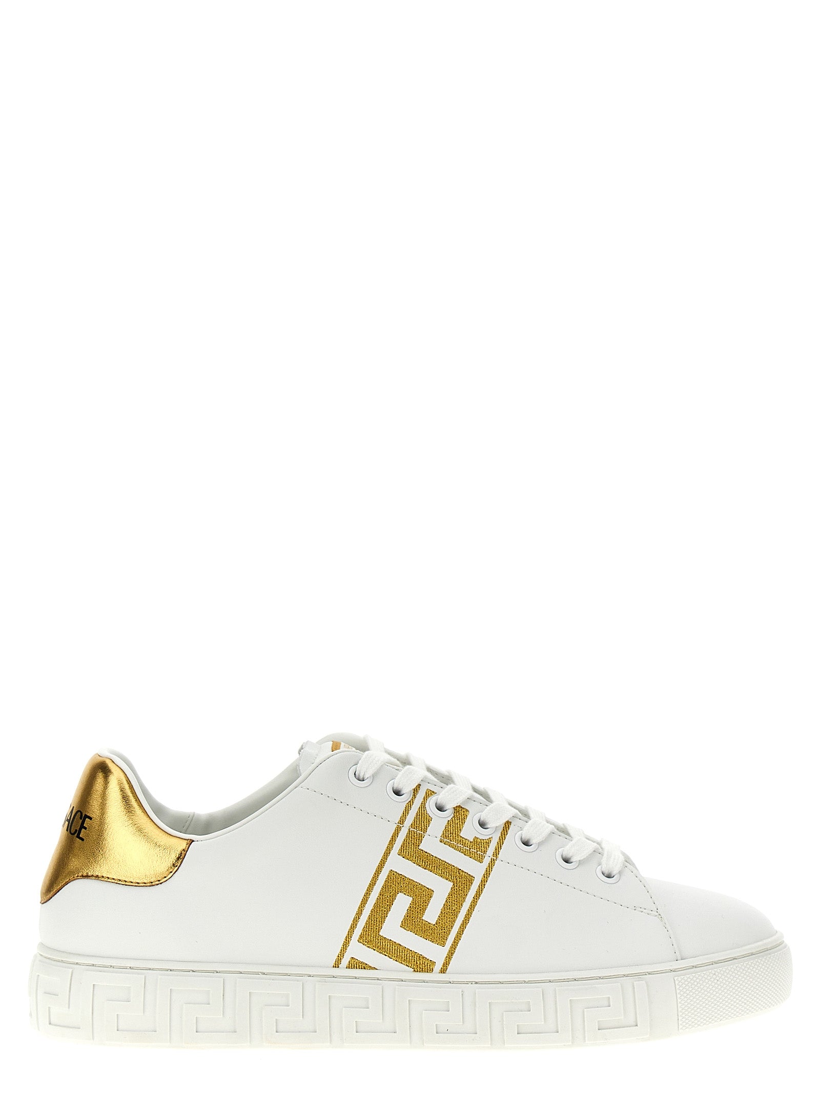 Versace Gold Polyamide Low Top Sneakers