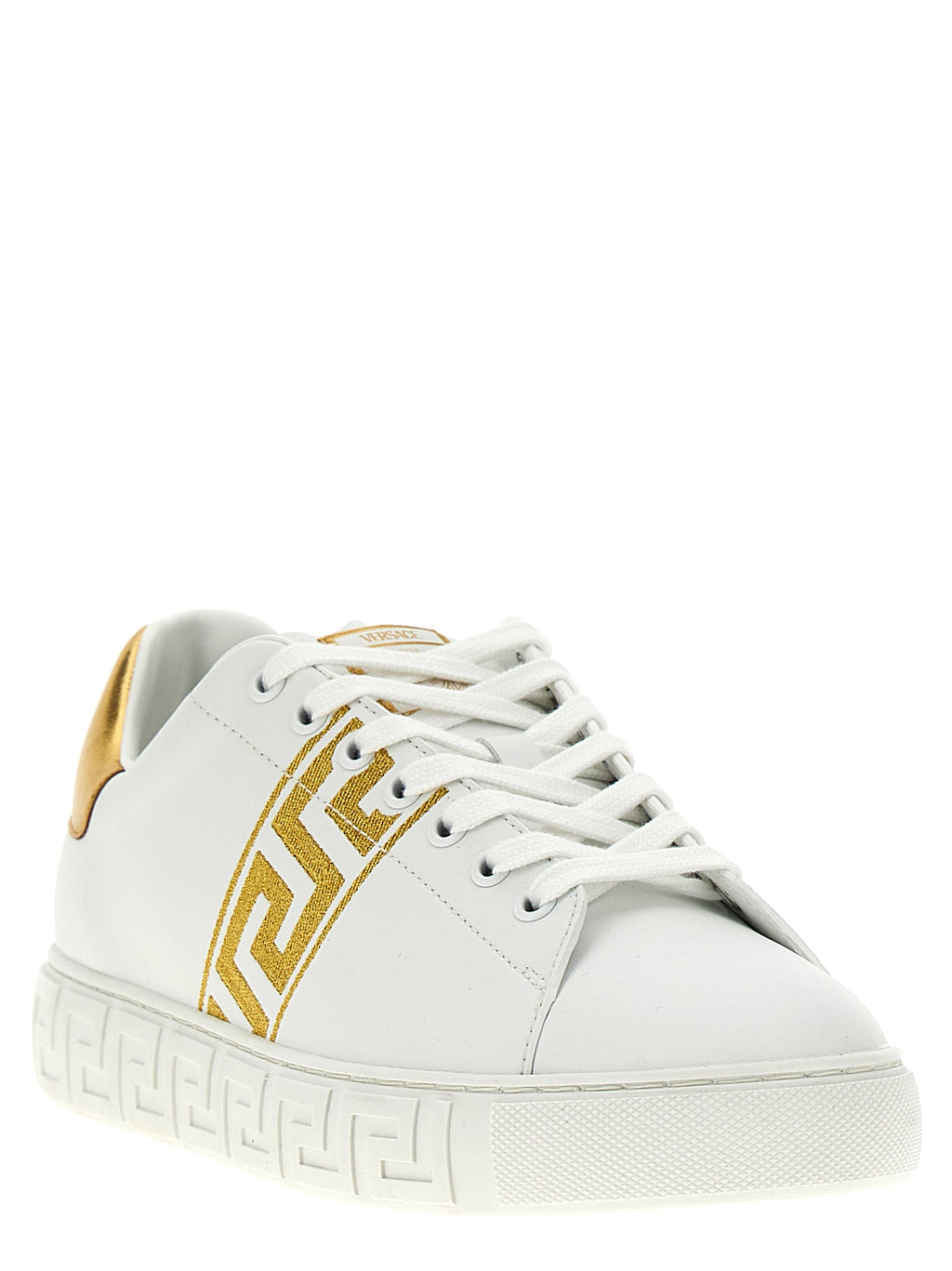 Versace Gold Polyamide Low Top Sneakers