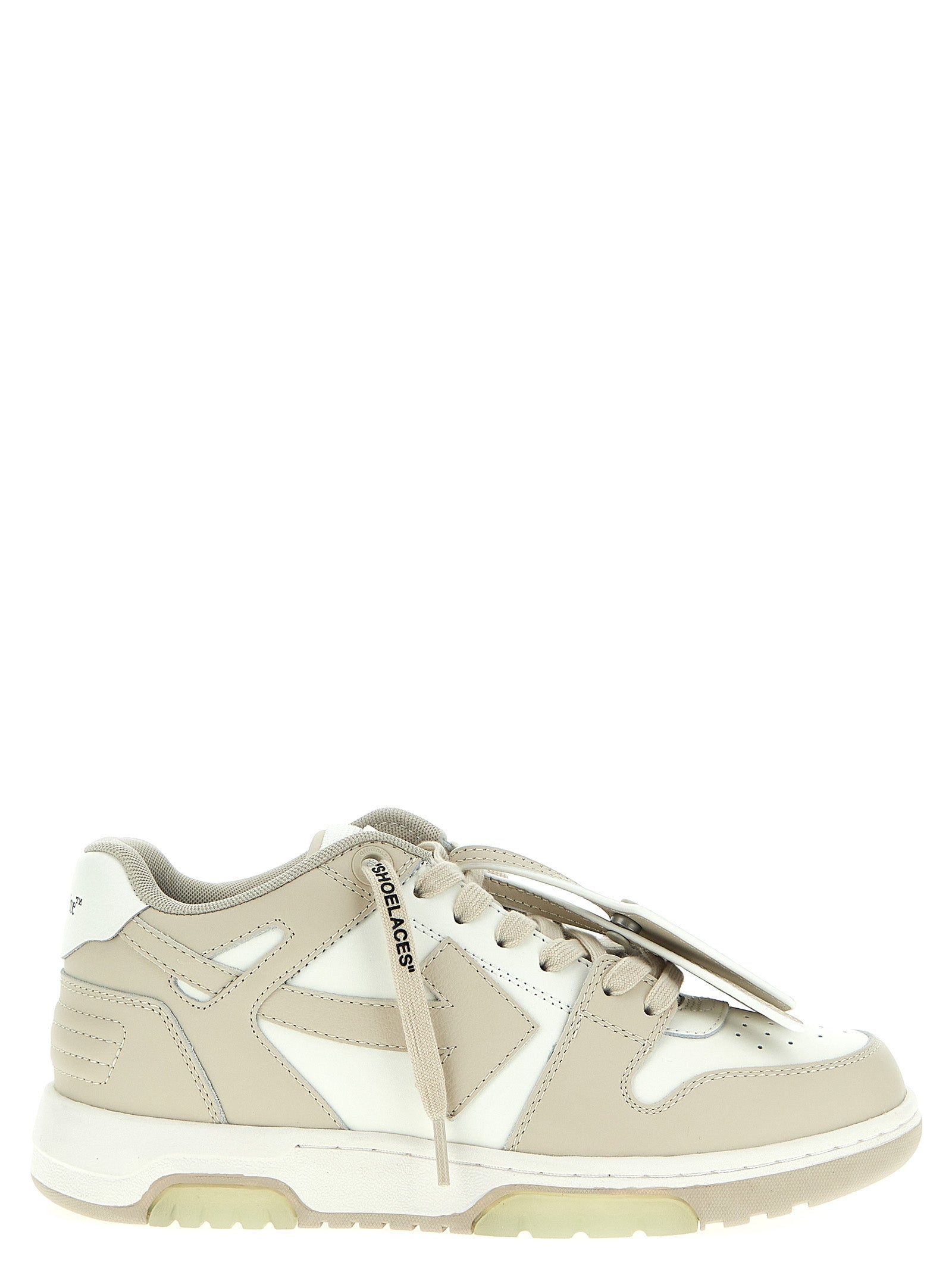 Off-White Beige Calfskin Low Top Sneakers