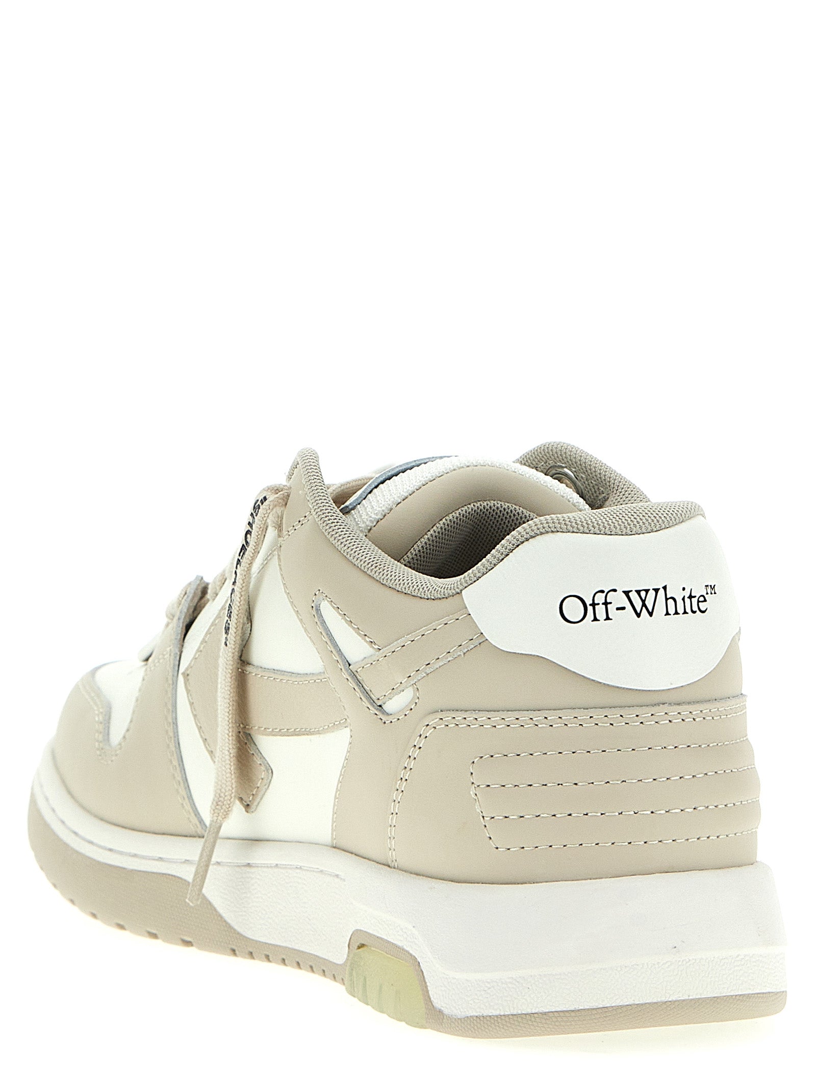 Off-White Beige Calfskin Low Top Sneakers