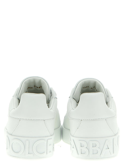 Dolce & Gabbana White Calfskin Low Top Sneakers