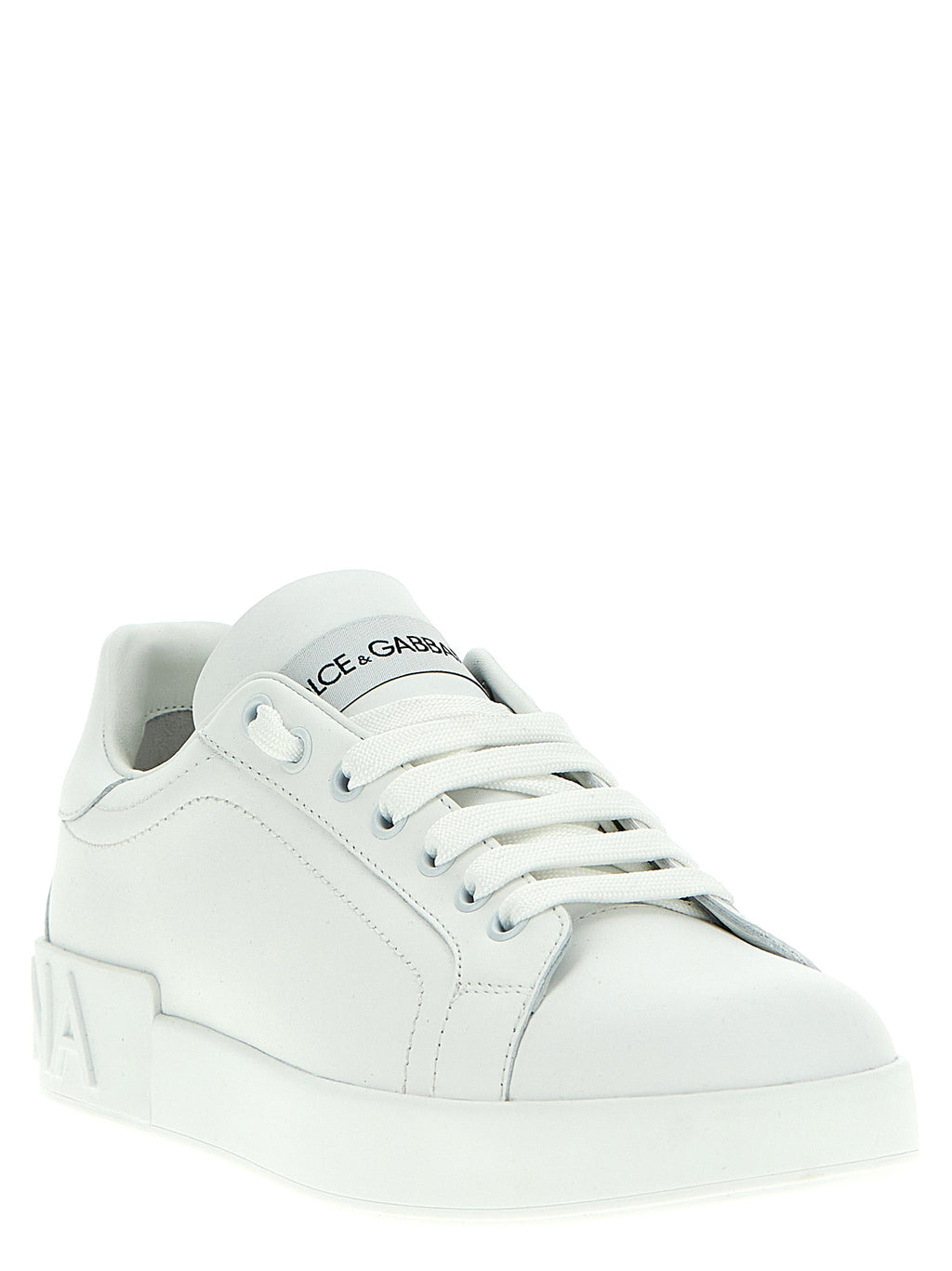 Dolce & Gabbana White Calfskin Low Top Sneakers