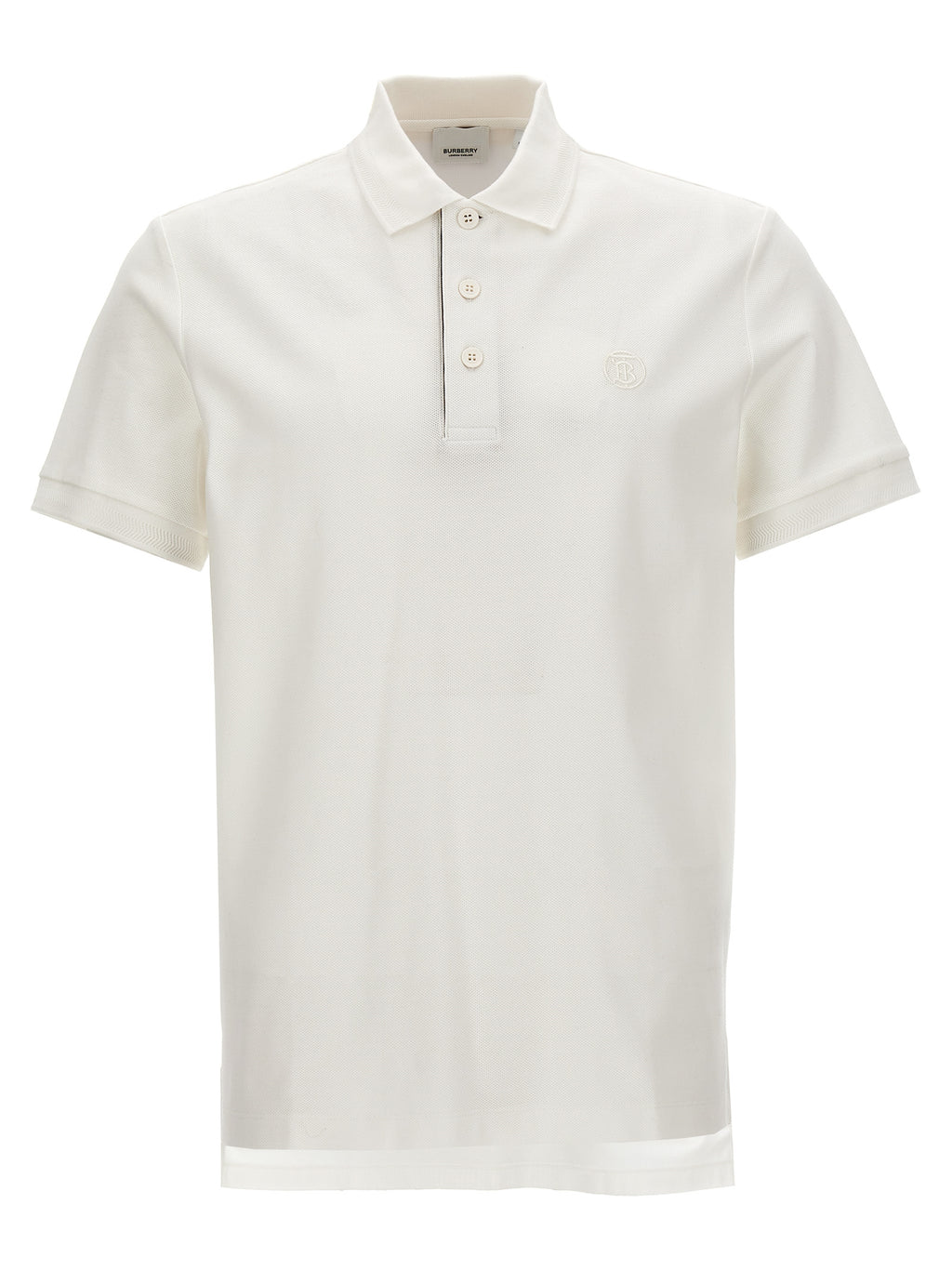 Burberry White Cotton Polo Shirt