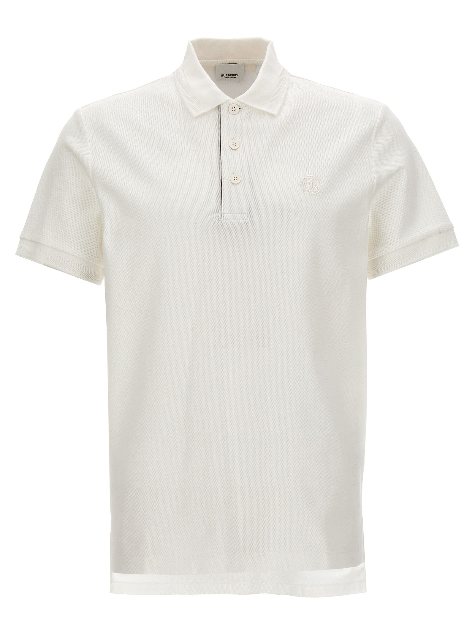 Burberry White Cotton Polo Shirt