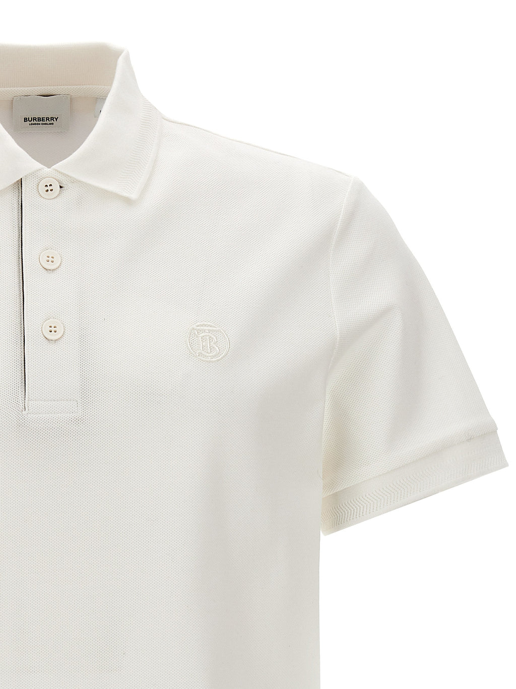 Burberry White Cotton Polo Shirt