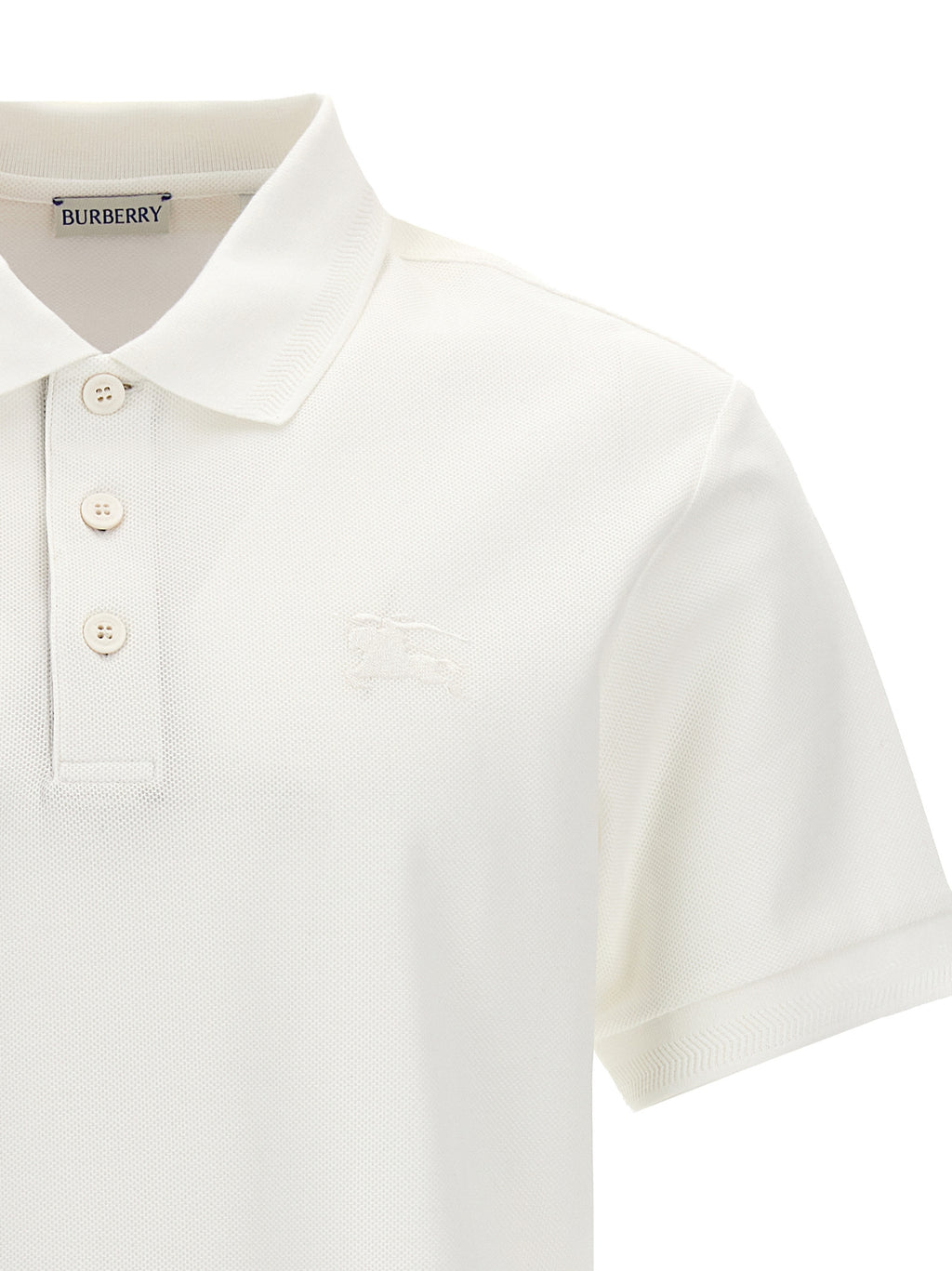 Burberry White Cotton Polo Shirt