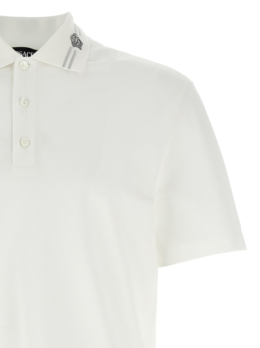 Versace White Cotton Polo Shirt