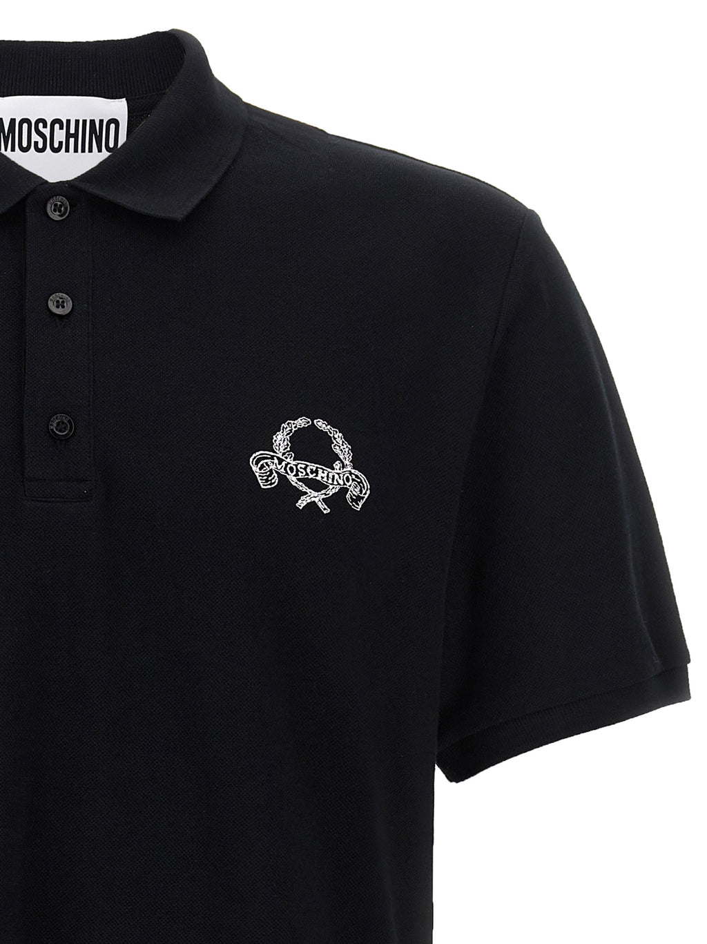 Moschino Black Cotton Polo Shirt