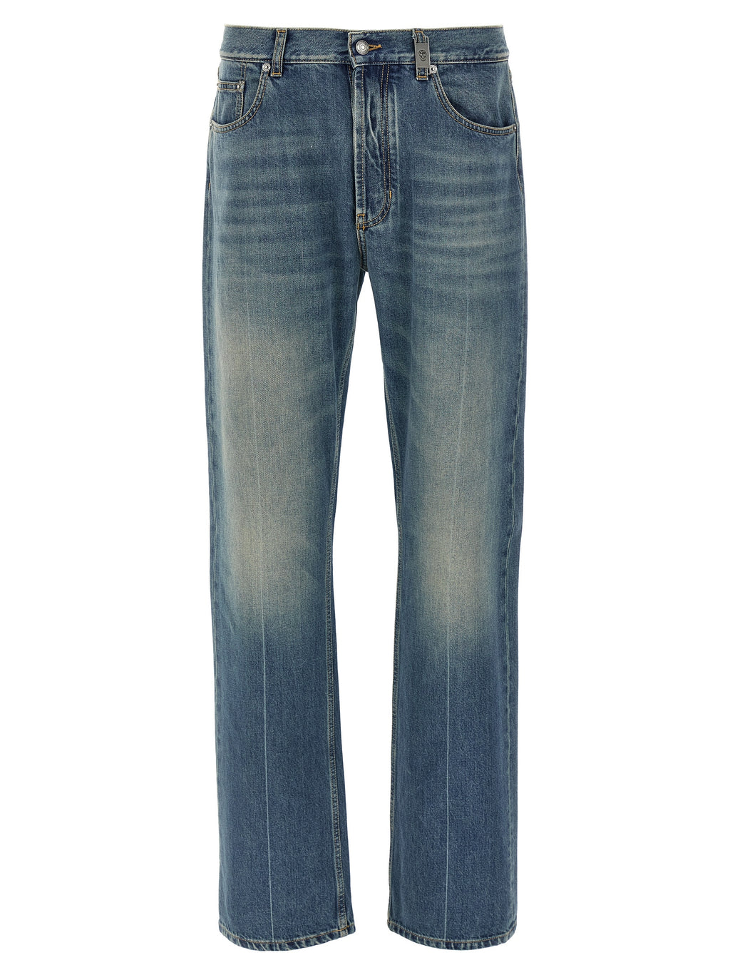 Alexander McQueen Blue Cotton Straight-Leg Jeans