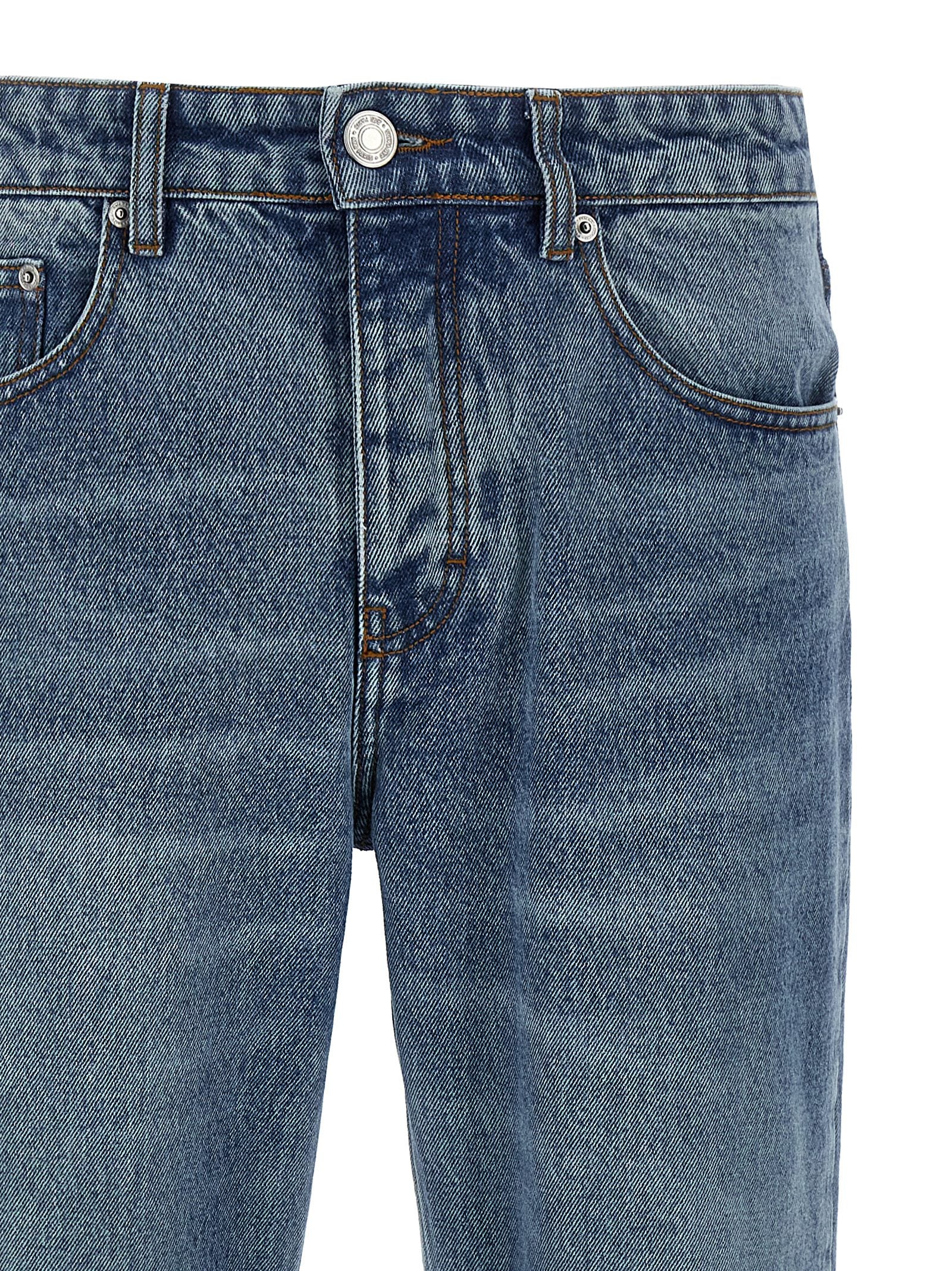 Ami Paris Blue Cotton Straight-Leg Jeans