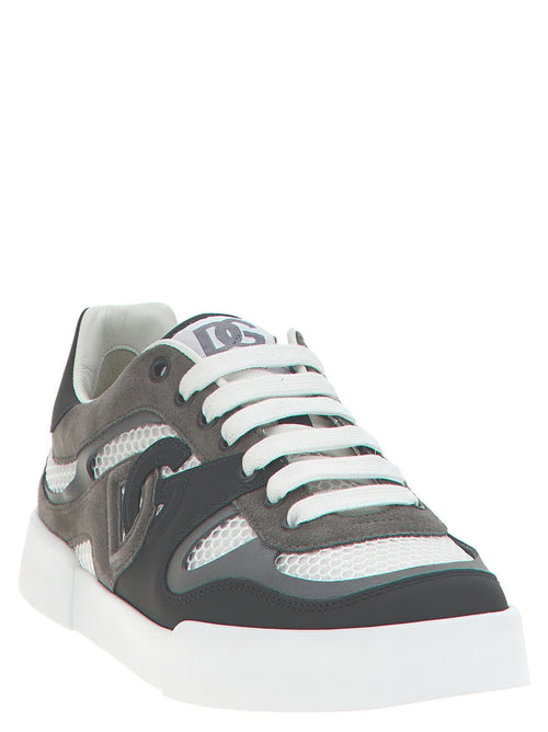 Dolce & Gabbana Gray Calfskin Athletic Sneakers