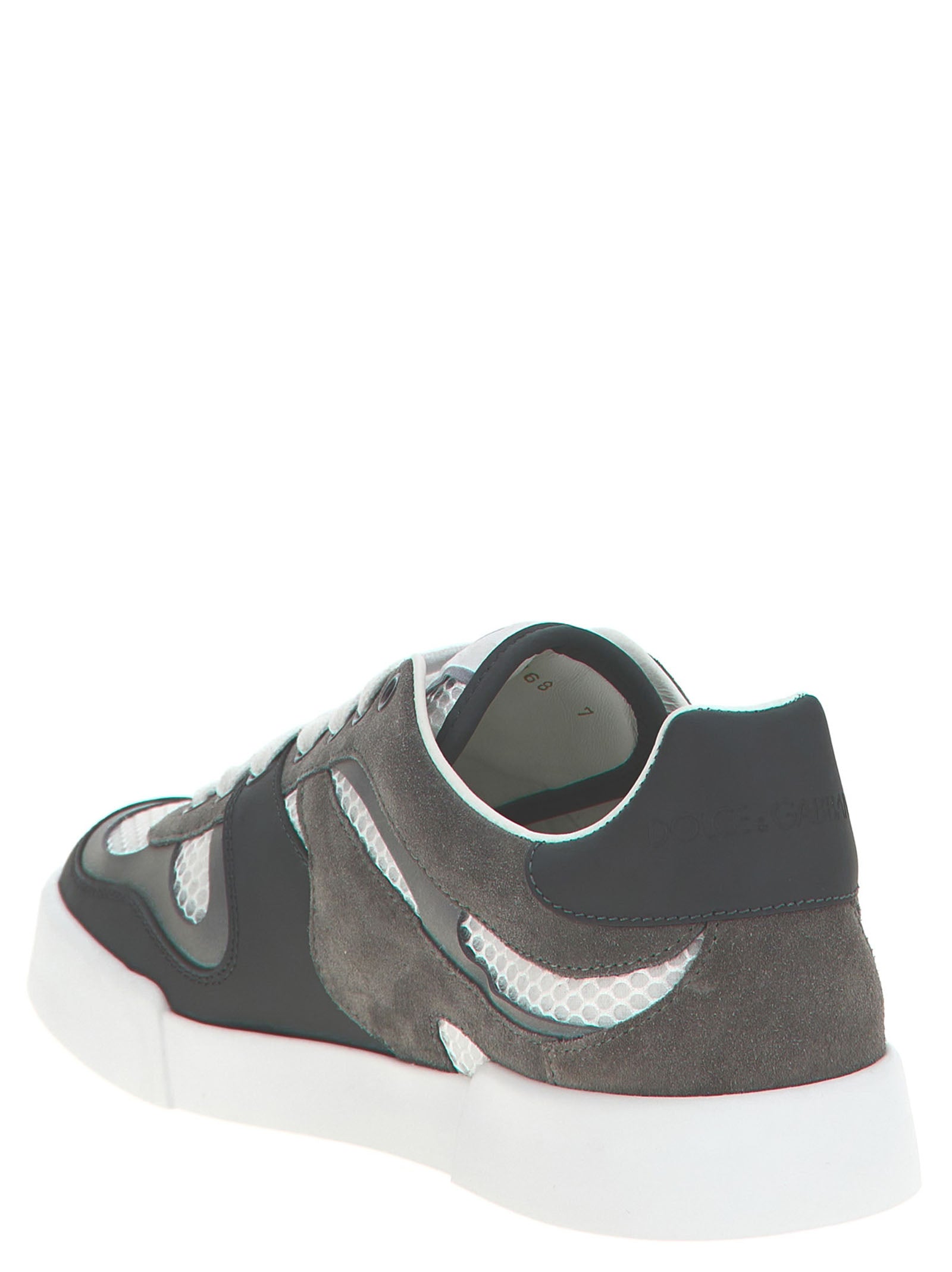 Dolce & Gabbana Gray Calfskin Athletic Sneakers