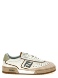Fendi Beige Leather Sneakers