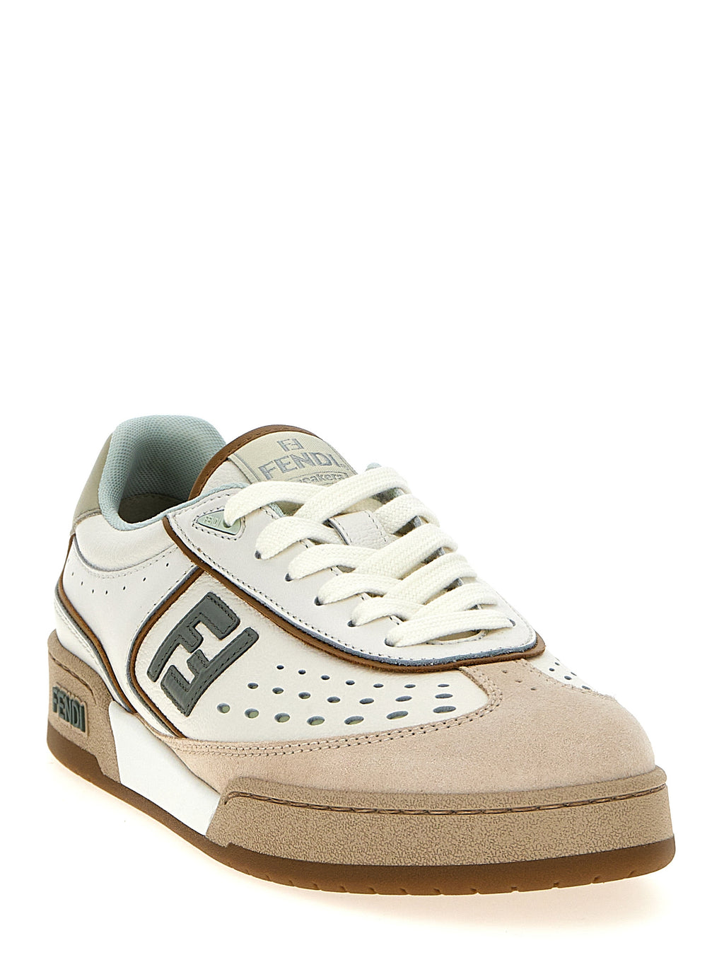 Fendi Beige Leather Sneakers