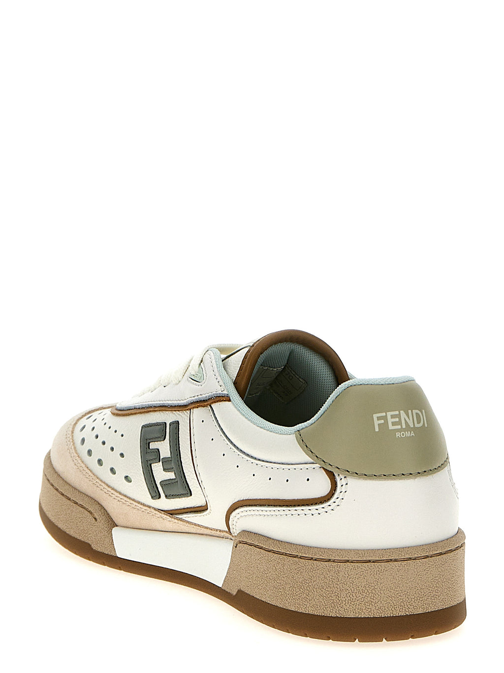 Fendi Beige Leather Sneakers