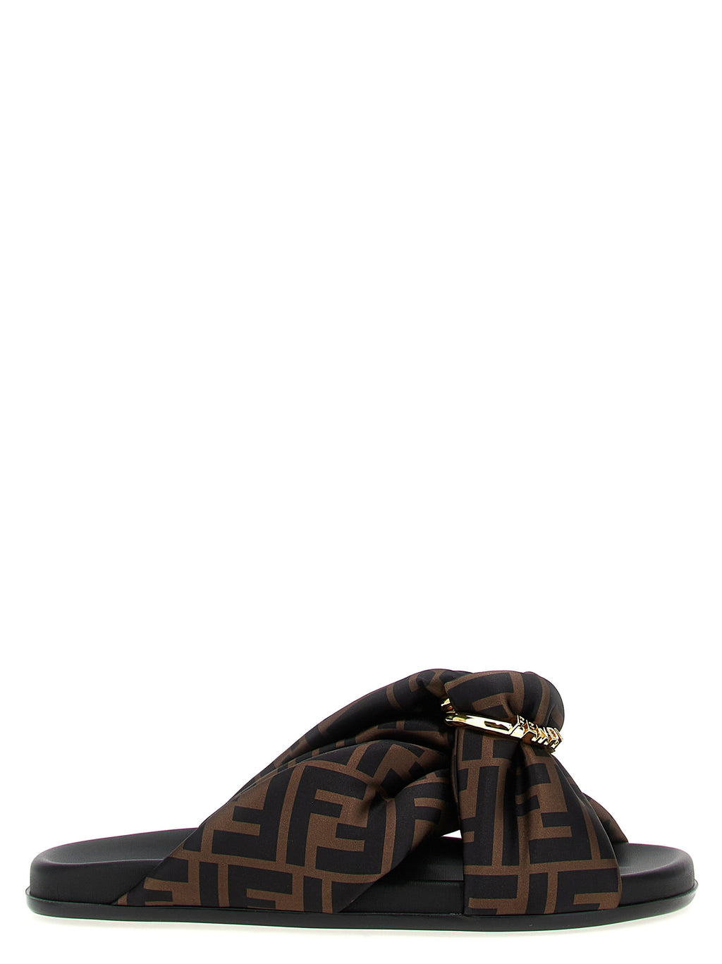 Fendi Brown Polyester Slides