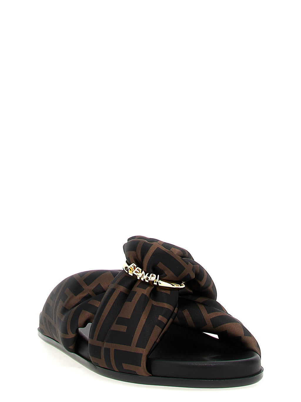 Fendi Brown Polyester Slides