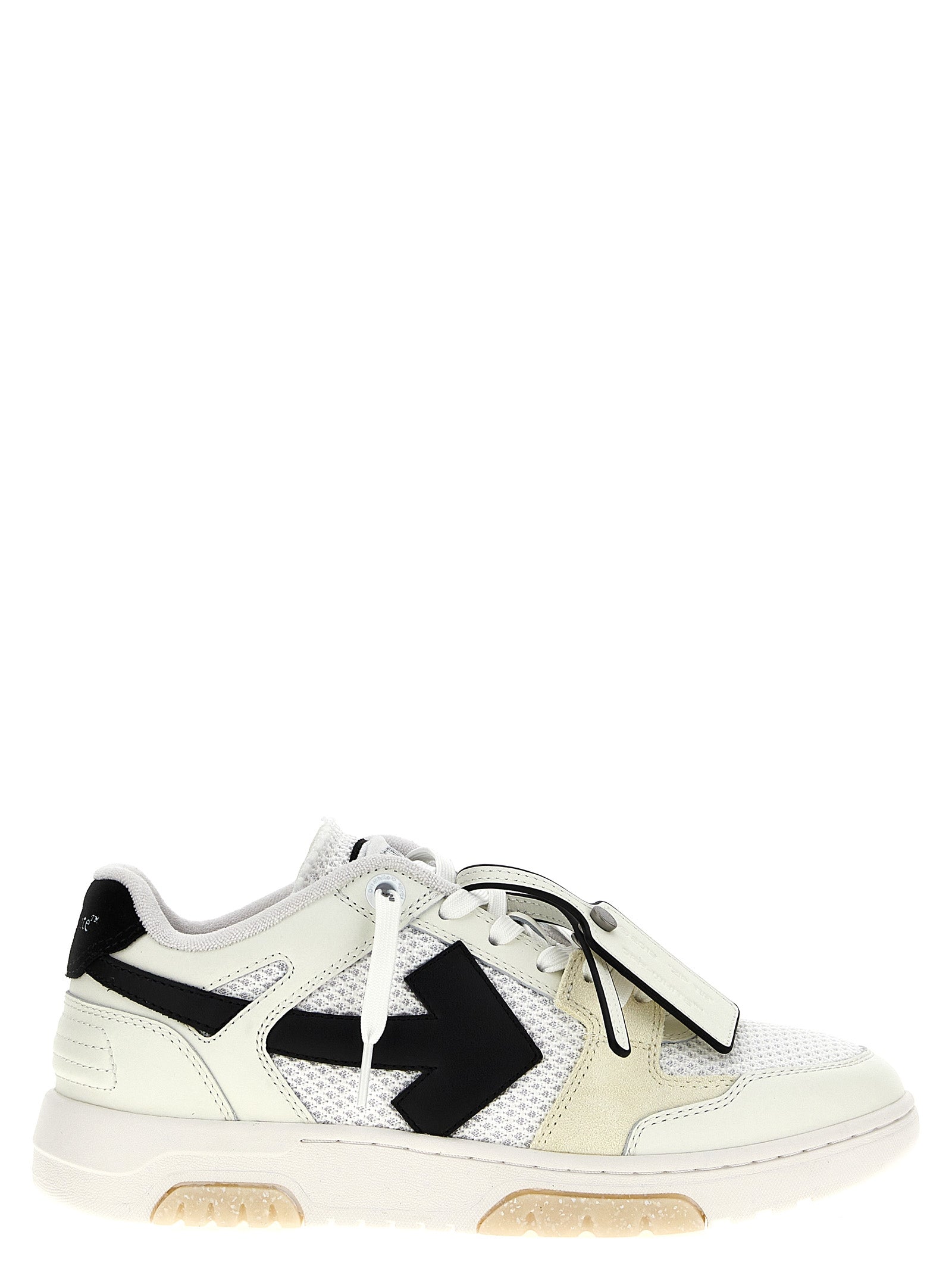 Off-White Bicolor Bovine Leather Athletic Sneakers