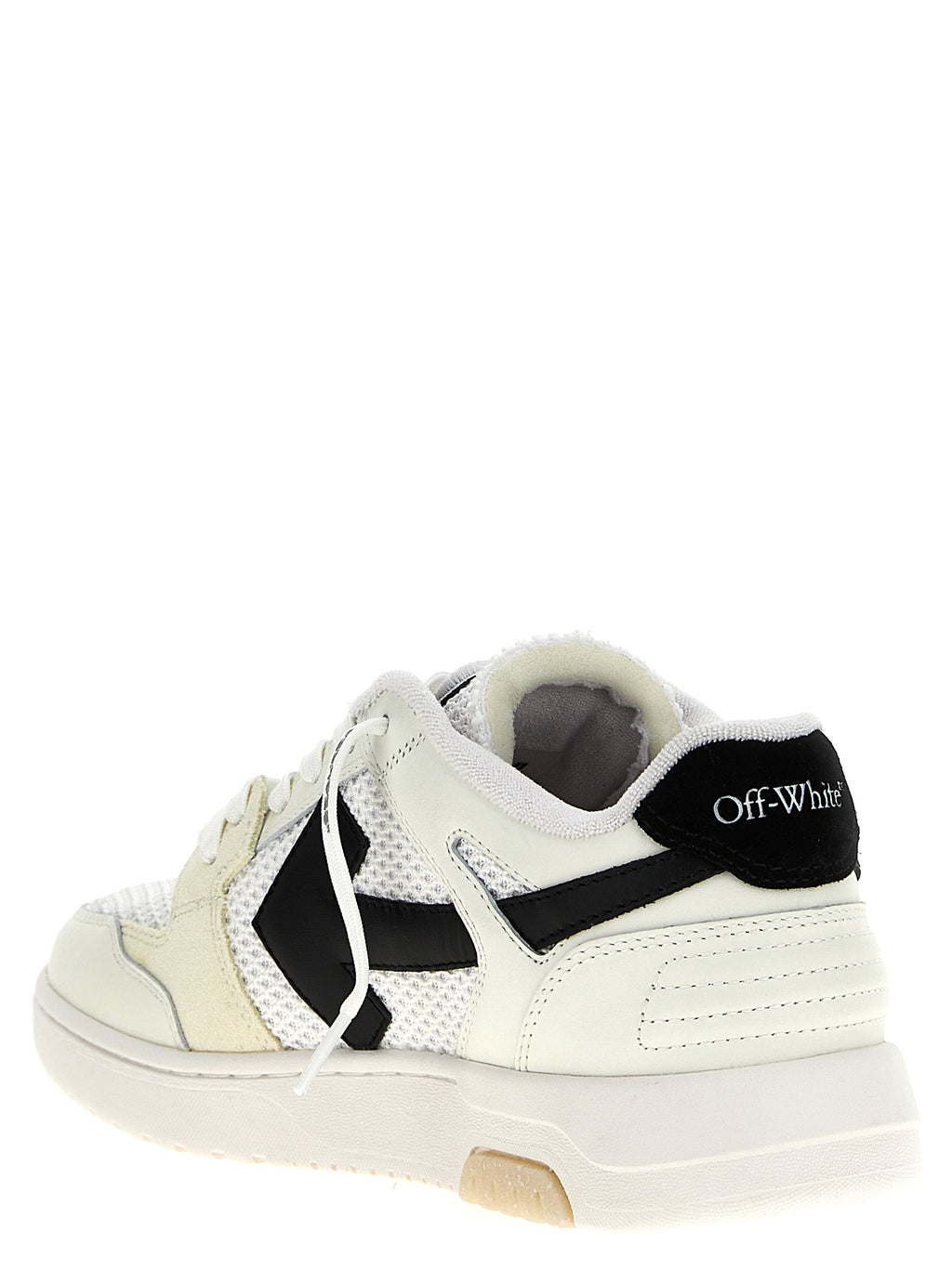 Off-White Bicolor Bovine Leather Athletic Sneakers