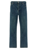 Jil Sander Blue Cotton Straight-Leg Jeans