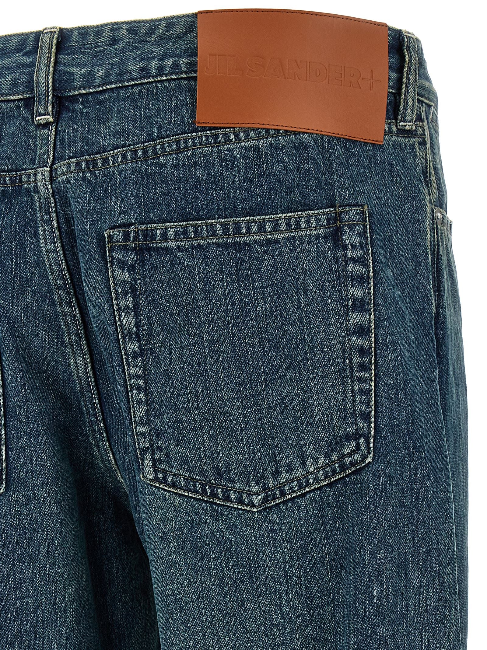 Jil Sander Blue Cotton Straight-Leg Jeans