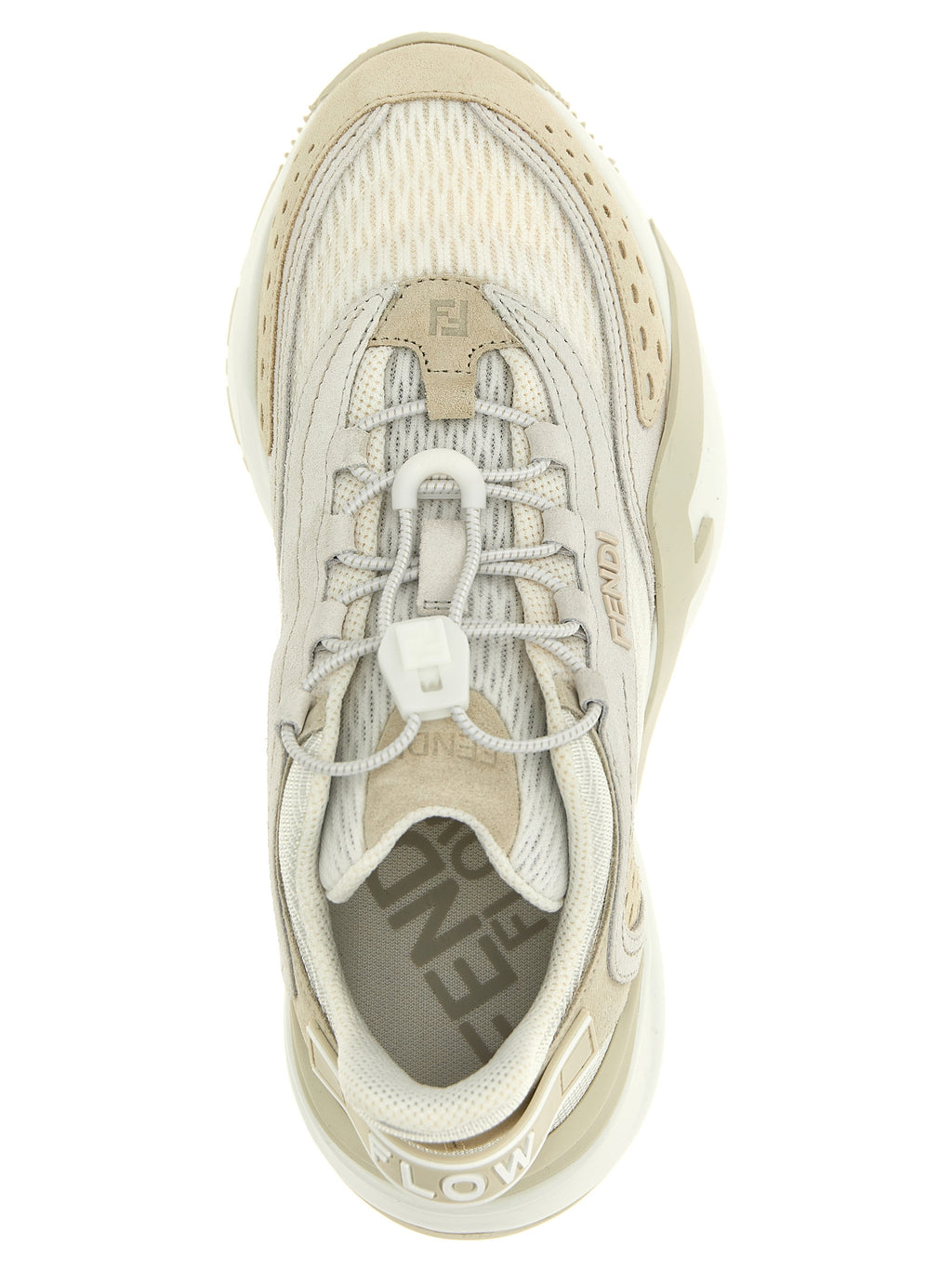 Fendi White Polyester Athletic Sneakers