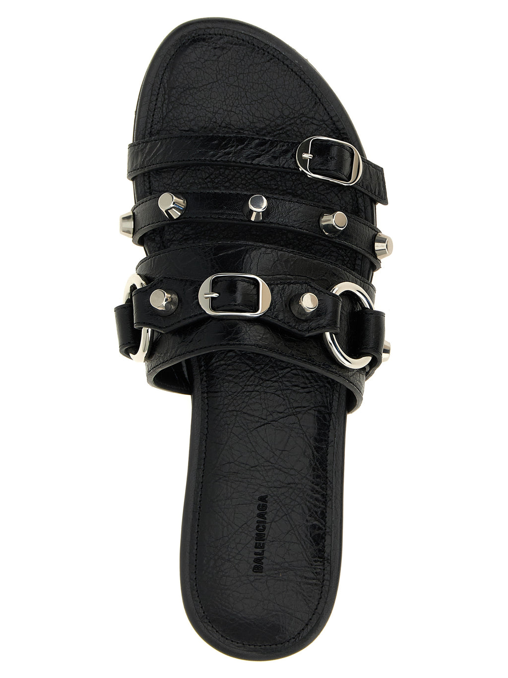 Balenciaga Black Lamb Leather Slides