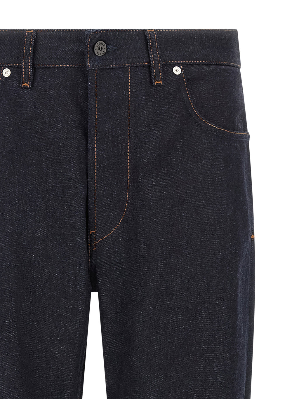 Stone Island Blue Cotton Straight-Leg Jeans