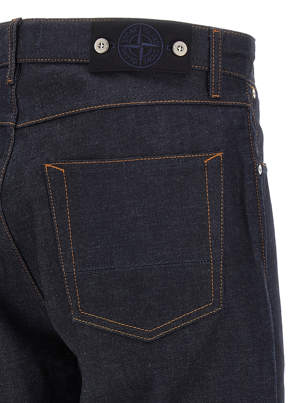 Stone Island Blue Cotton Straight-Leg Jeans