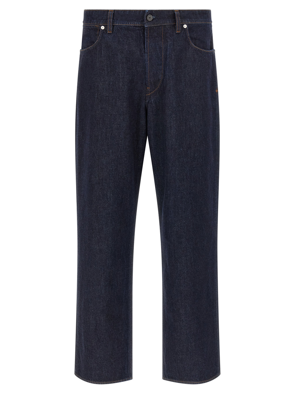 Stone Island Blue Cotton Straight-Leg Jeans