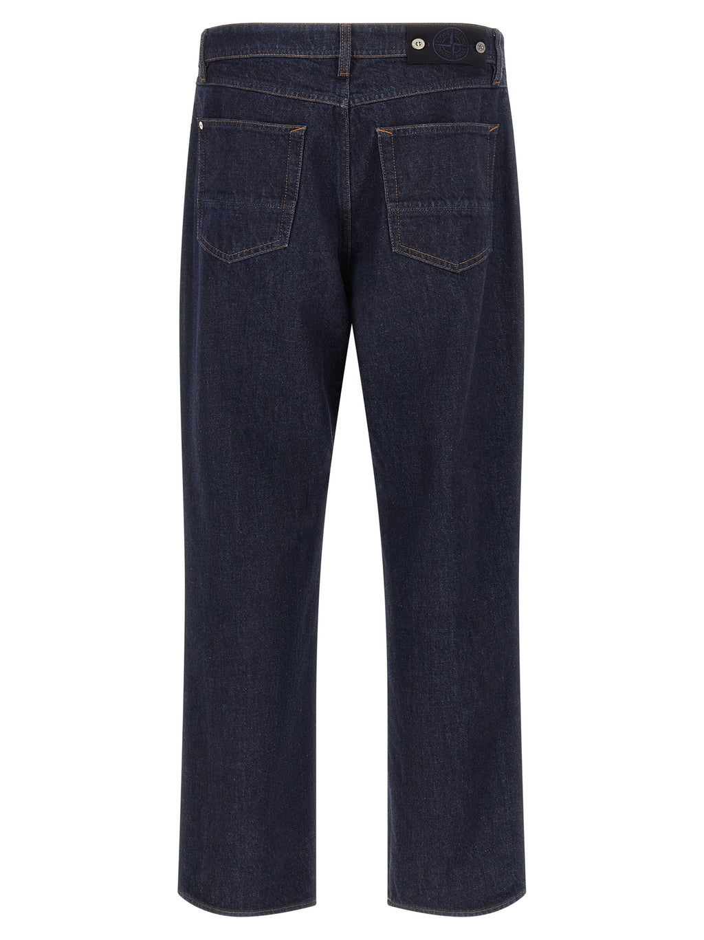 Stone Island Blue Cotton Straight-Leg Jeans